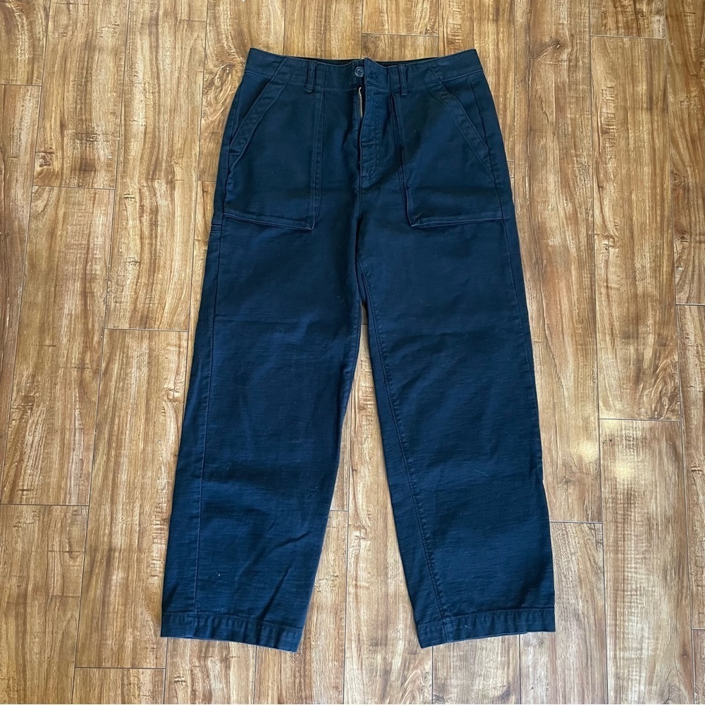 J CREW Women’s Black Wide Leg Cargo Ankle Pant Trouser Size 6